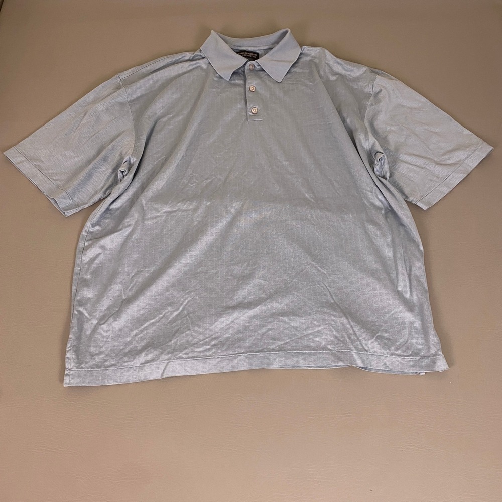 Cezani Polo Shirt Men's XXL Light Blue Double Mercerized 2-Ply Cotton Textured